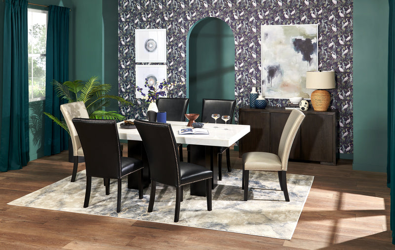 Cami Dining Chair with Vegan-Leather Fabric - Grey