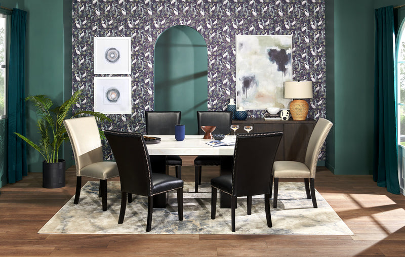 Cami Dining Chair with Vegan-Leather Fabric - Grey