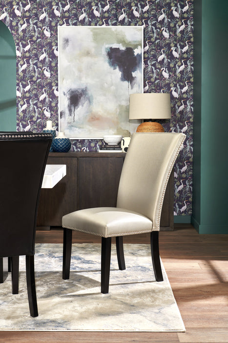 Cami Dining Chair with Vegan-Leather Fabric - Grey