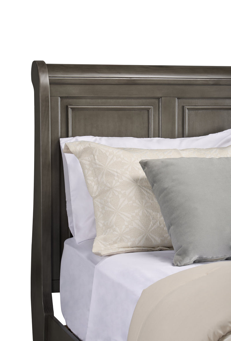 Chelsea Platform Storage Bed with Headboard & Frame, Grey - Queen Size ...