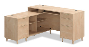 Clifford Place Commercial Grade L-Shaped Desk - Natural Maple
