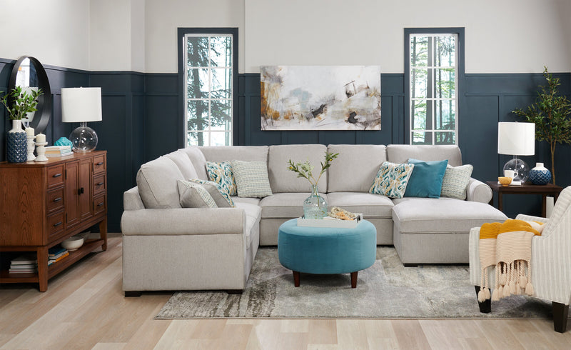 Made in Canada Customizable Sofa Lab The Curve 31\" Velvet Fabric Ottoman - Sea Blue