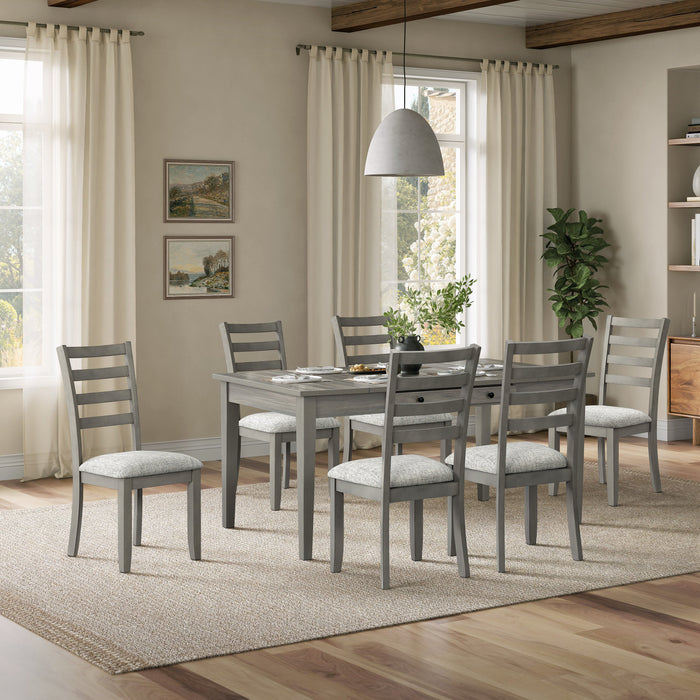 Cove Dining Chair with Cushion Fabric Seat, Ladder-Back – Grey
