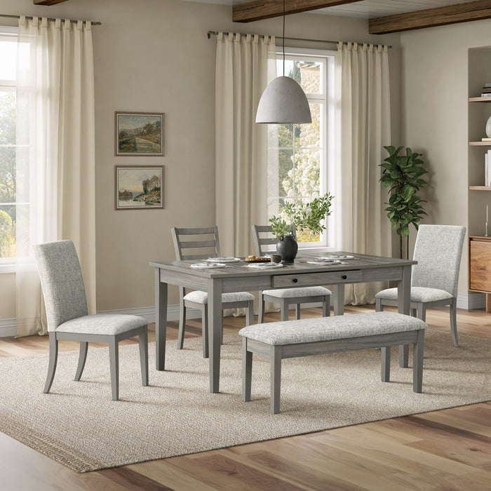 Cove Dining Chair with Cushion Fabric Seat, Ladder-Back – Grey