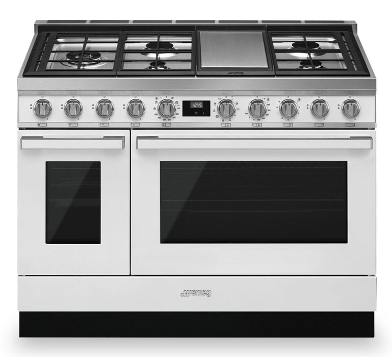 Smeg Portofino 6 Cu. Ft. Double Oven Dual Fuel Range - CPF48UGMWH