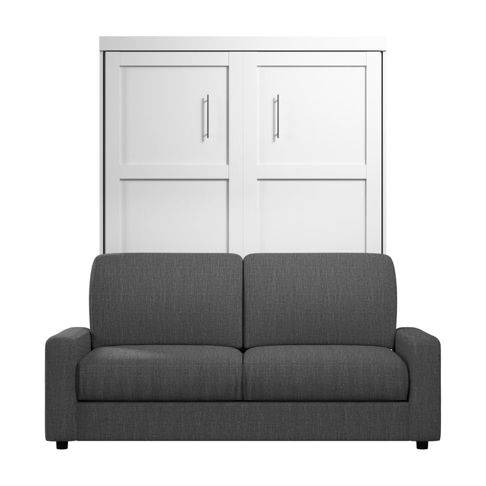 Bestar Pur Queen Murphy Bed with Sofa - White