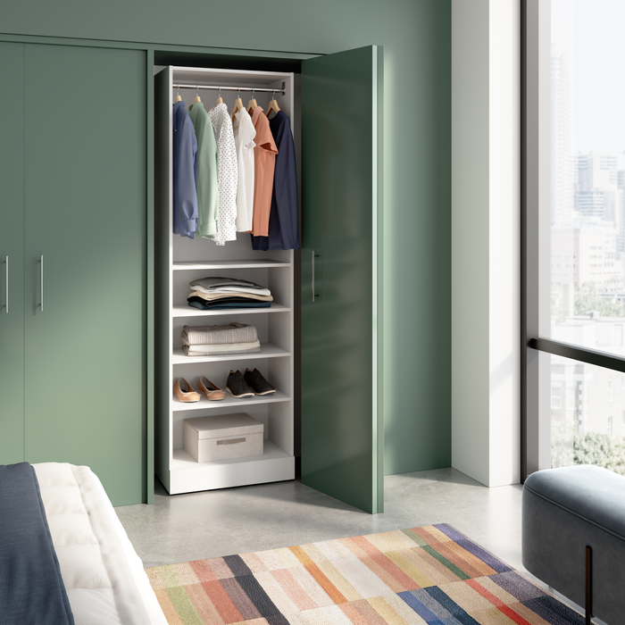 Bestar Florence 25\" Modular Reach-In/Walk-In Closet System with Shelves - White