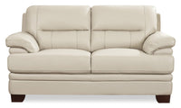 Hydeline Luxor Leather Loveseat - Vanilla