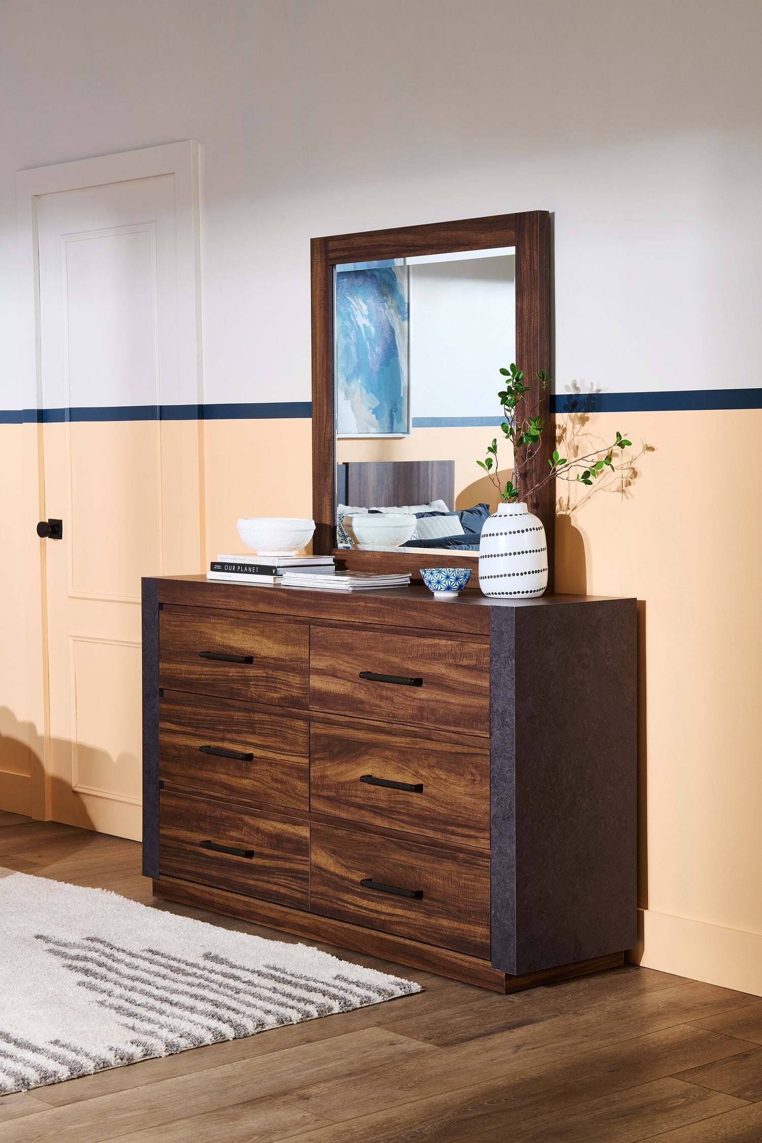 Scott Living Dante Bedroom Dresser Mirror - Brown - The Brick Scott Living Dante Bedroom Dresser Mirror - Brown - The Brick