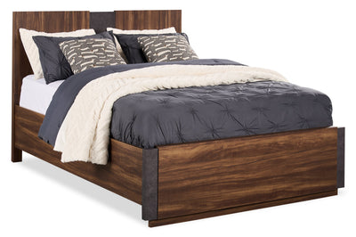 Scott Living Dante Panel Bed with Headboard & Frame, Brown - Queen Size | Lit à panneaux Dante de Scott Living avec tête de lit et cadre de lit, brun - format grand lit