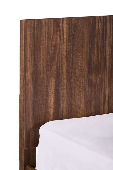 Scott Living Dante Panel Bed with Headboard & Frame, Brown - Queen Size