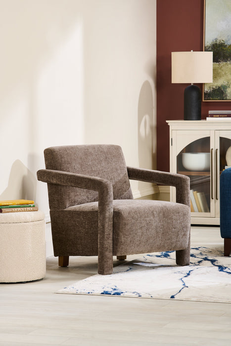 Demi 30\" Linen-Look Accent Chair - Brown