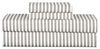 Striped 4-Piece King Cotton Sheet Set - Dark Grey