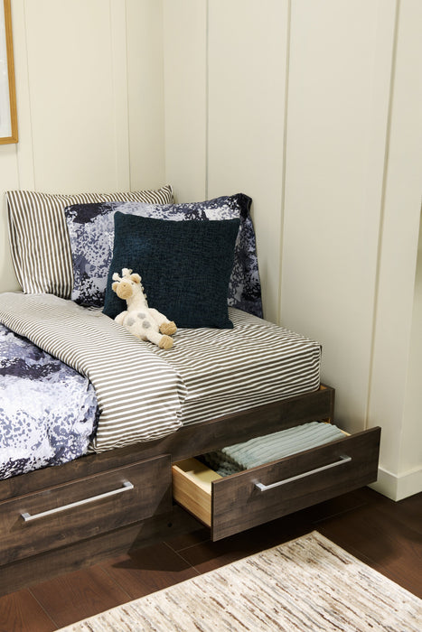 Striped 3-Piece Twin Cotton Sheet Set - Dark Grey