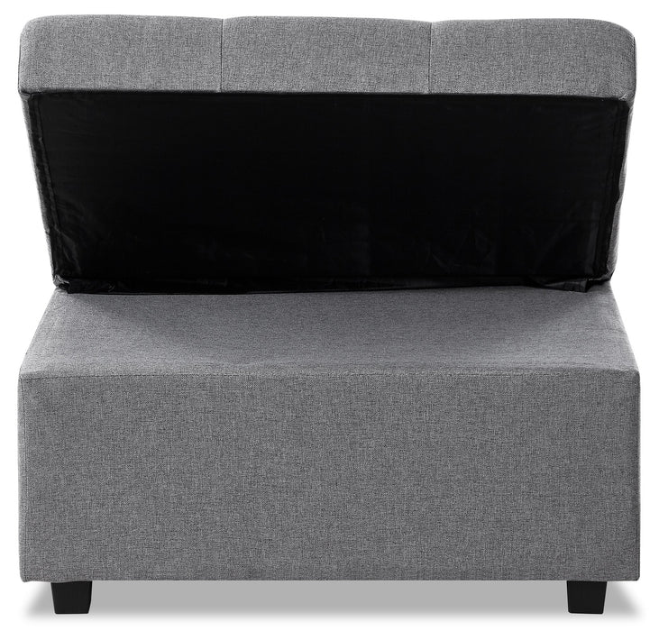 Dune 43.75\" Fabric Convertible Sleeper Chair with Tufted Cushions - Grey