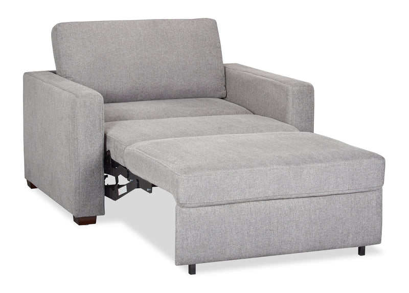 Dusk 52\" Linen-Look Fabric Sleeper Chair with Track Arms - Grey