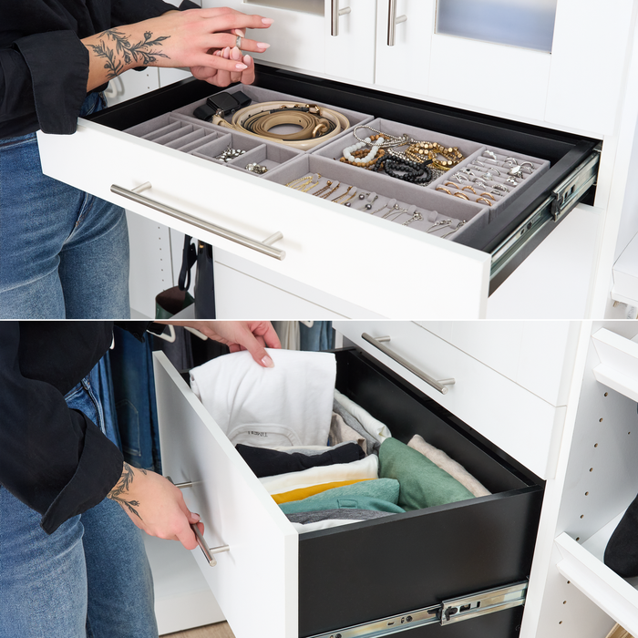 Bestar Florence 25\" Modular Reach-In/Walk-In Closet System with Storage - White