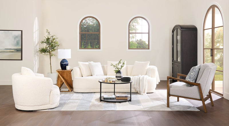 Echo 27.95\" Fabric Accent Chair with Wood Arms and Legs - Beige