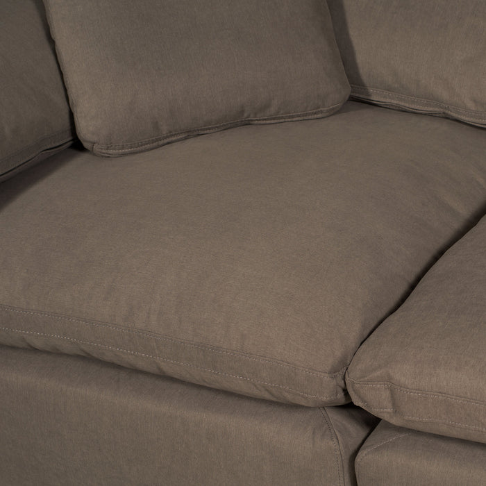 Eclipse Modular 4-Piece Linen-Look Fabric Pit Sofa Sectional with Reversible Feather Down Cushions - Slate Grey