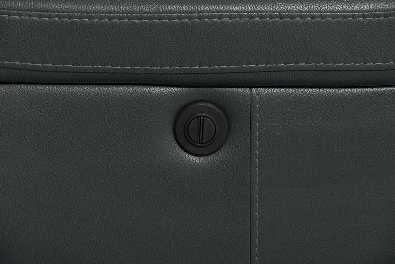 Leo 41\" Leather-Look Fabric Power Reclining Chair - Grey