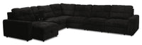 Scott Living Elevate Modular 7-Piece Left-Facing Chenille Fabric Power Sliding Sectional with Storage - Ebony 