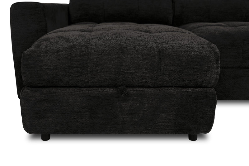 Scott Living Elevate Modular 7-Piece Left-Facing Chenille Fabric Power Sliding Sectional with Storage - Ebony