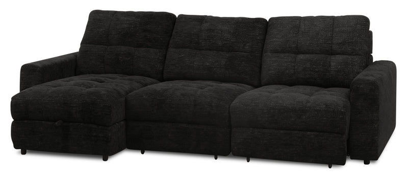 Scott Living Elevate Modular 3-Piece Left-Facing Chenille Fabric Power Reclining Sectional – Ebony