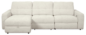 Scott Living Elevate Modular 3-Piece Left-Facing Chenille Fabric Power Reclining Sectional – Beige