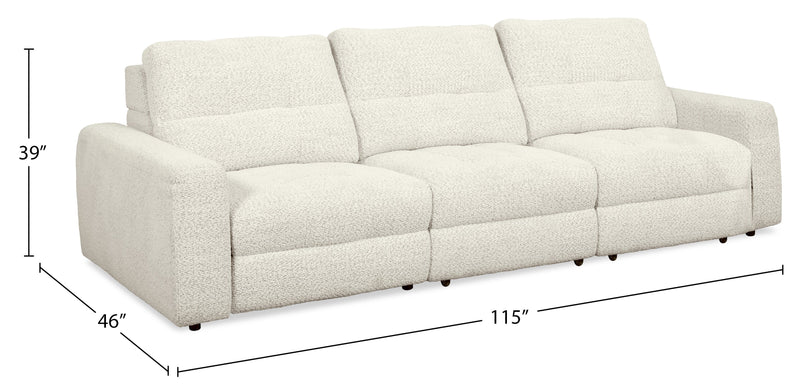 Scott Living Elevate Modular 115\" Chenille Fabric Power Reclining Sofa - Beige