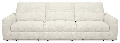 Scott Living Elevate Modular 115" Chenille Fabric Sofa with Power Sliding - Beige | Sofa modulaire Elevate de Scott Living de 115 po en tissu en chenille avec coulissement électrique - beige