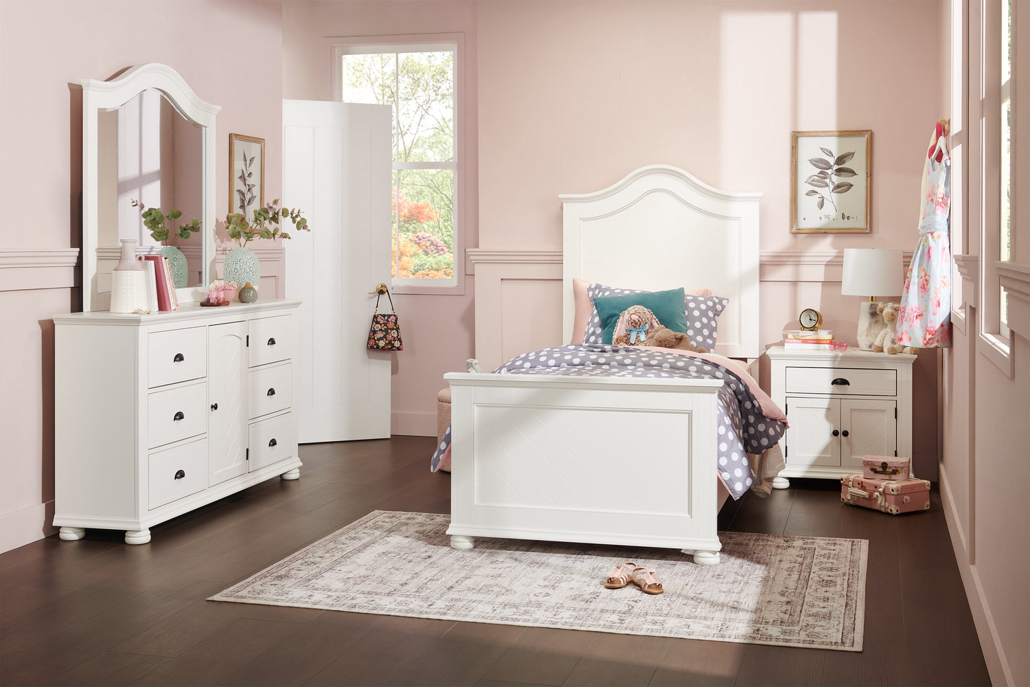 Ella Bedroom Dresser Mirror - White Ella Bedroom Dresser Mirror - White