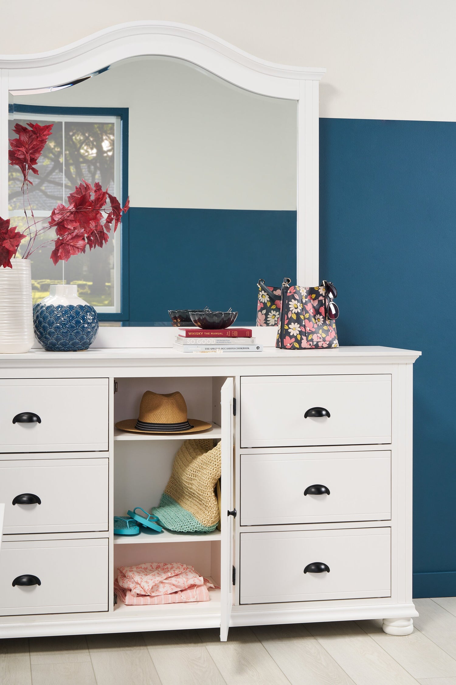 dresser white walmart YESHOMY for Bedroom, 47.2" 7-Drawer Modern Wooden Chest Grooved Wood Compositeen panels are designed to stay in place so you can effortlessly snap them together and then move on with your day White Dressers in Dressers