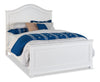 ["Ella Panel Bed with Headboard & Frame, Chevron Pattern, White - Queen Size"]