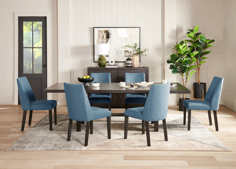 Emery Dining Chair with Polyester Fabric - Blue