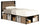 ["Everley Platform Bed Set with Panel Headboard, Built-in Storage & Baskets, Two-Tone - Twin Size"]