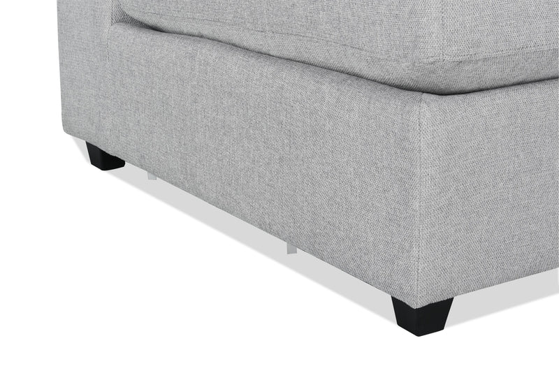 Scott Living Evolve Modular 5-Piece Linen-Look Fabric Armless Sectional with Feather Down Cushions - Grey