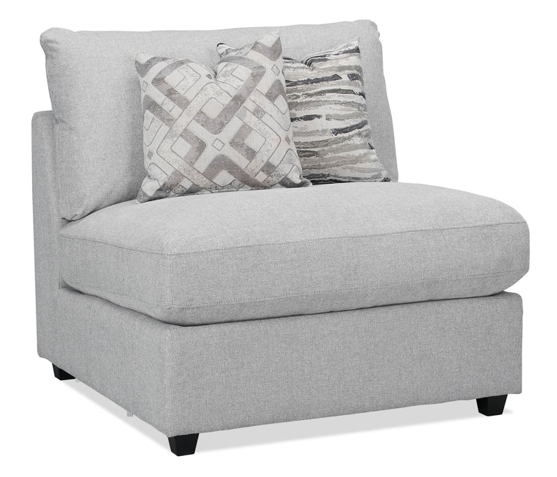Scott Living Evolve Modular 5-Piece Linen-Look Fabric Armless Sectional with Feather Down Cushions - Grey