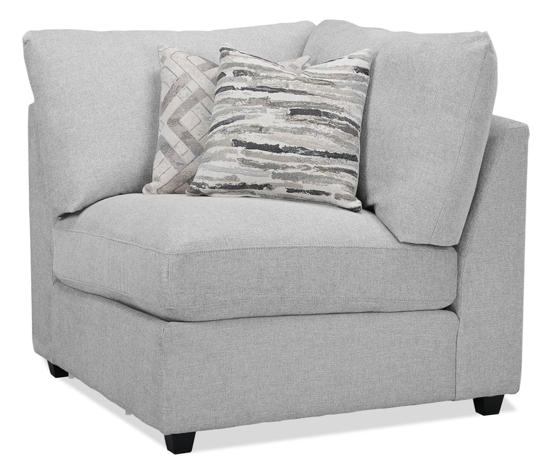 Scott Living Evolve Modular 5-Piece Linen-Look Fabric Armless Sectional with Feather Down Cushions - Grey