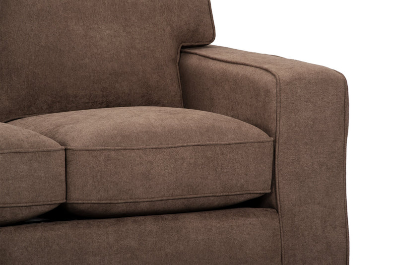 Made in Canada Fiona 74\" Chenille Fabric Sofa with Track Arms - Mocha Brown