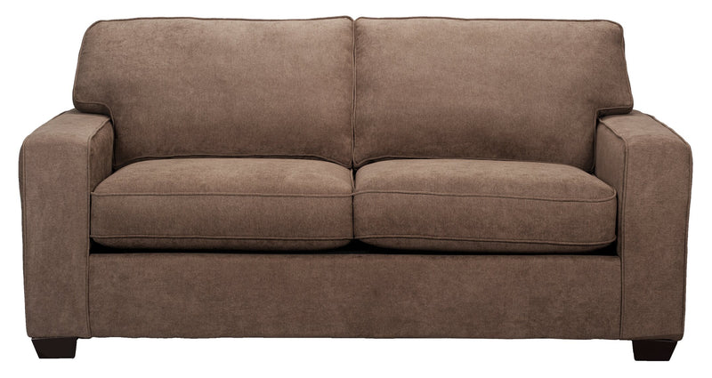 Made in Canada Fiona 74\" Chenille Fabric Sofa with Track Arms - Mocha Brown