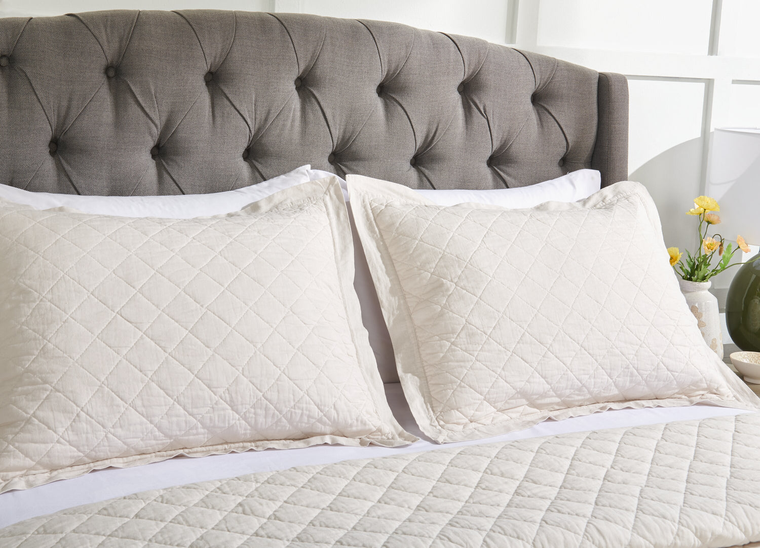 Flaxseed Cove 3-Piece King Quilt Set Natural Linen The Brick