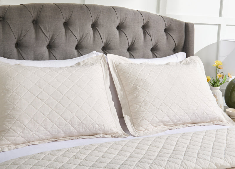 Flaxseed Cove 3-Piece King Quilt Set - Natural Linen