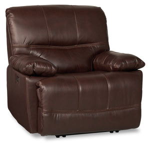 Franco Genuine Leather Power Recliner - Brown 