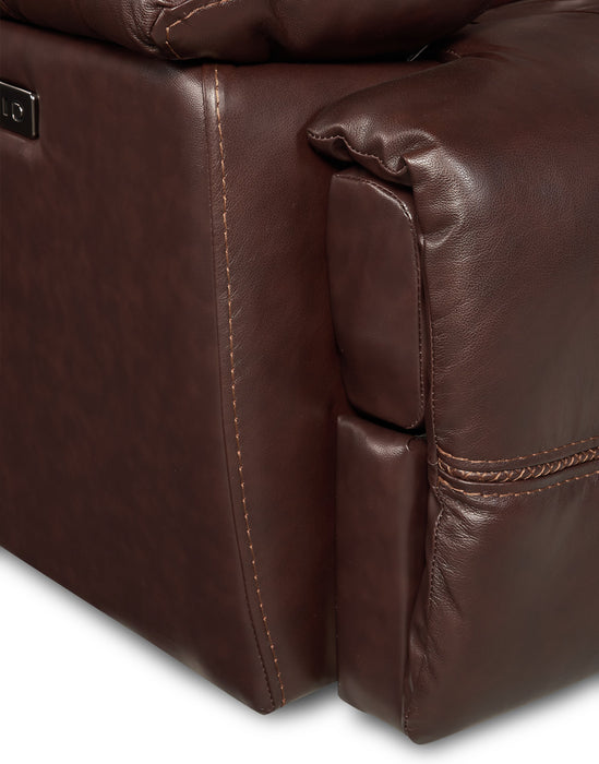 Franco 42.5\" Genuine Leather Zero Gravity Power Reclining Chair with USB Port - Brown