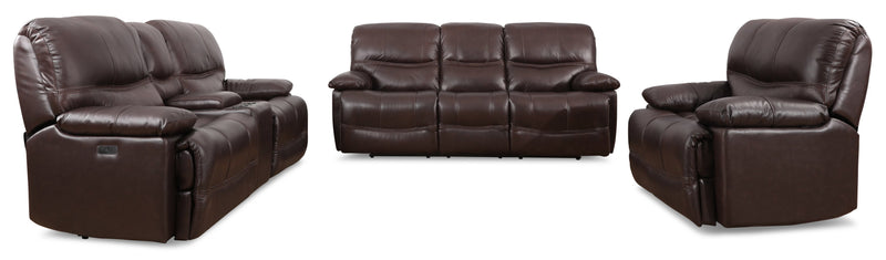 Franco 42.5\" Genuine Leather Zero Gravity Power Reclining Chair with USB Port - Brown