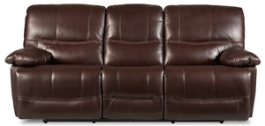 Franco Genuine Leather Power Reclining Sofa - Brown