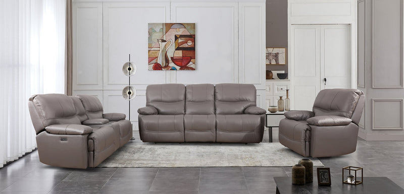Franco 42.5\" Genuine Leather Zero Gravity Power Reclining Chair with USB Port - Grey