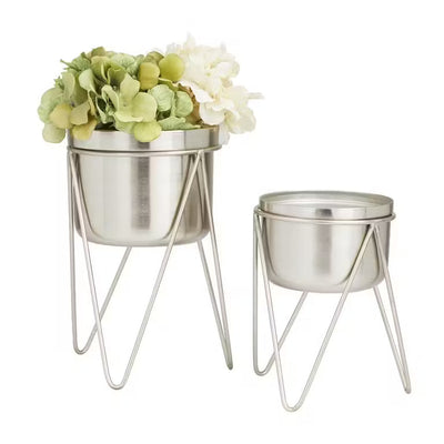 Metal 7" Planter - Set of 2|Cache-pot de 7 po en métal - ensemble de 2