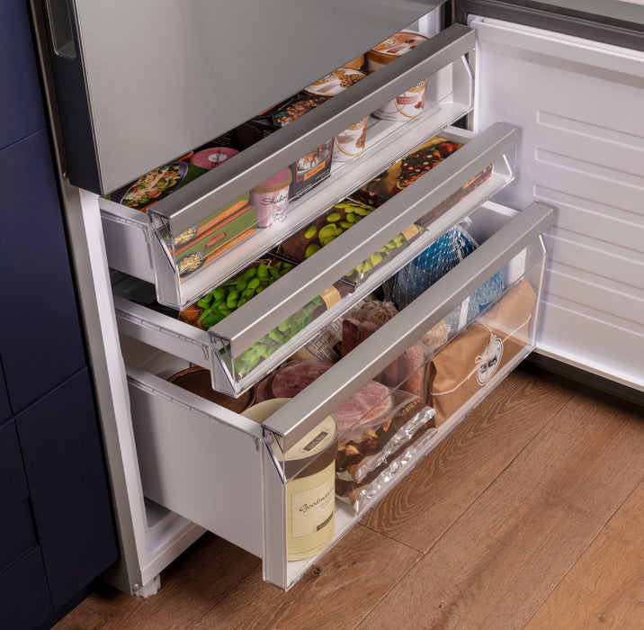 GE 31\" 17.7 Cu. Ft. Counter-Depth Bottom-Freezer Refrigerator - Stainless Steel - GBE17HYRFS 
