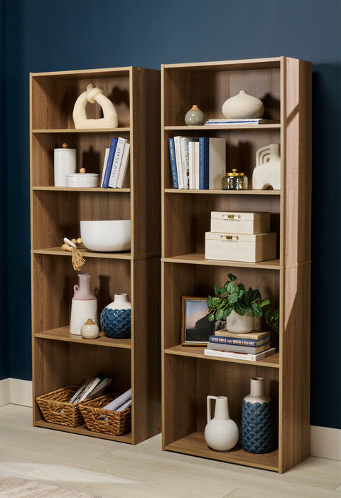 Grady 24.5\" 5-Shelf Bookcase - Summer Oak 